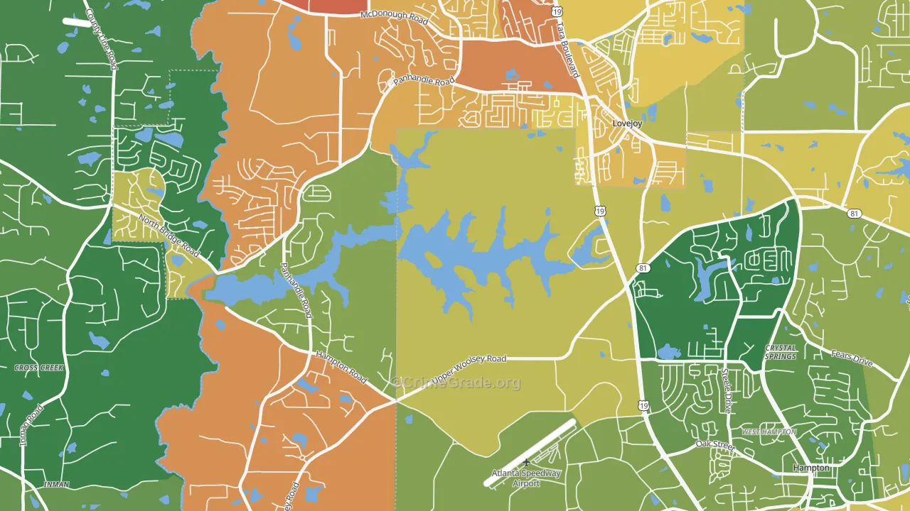Lake Talmadge, GA Map of Arson Rates