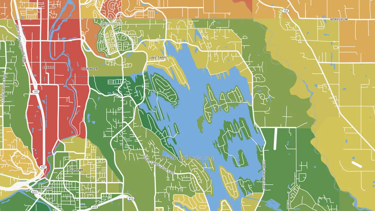 Lake Tapps, WA Map of Arson Rates