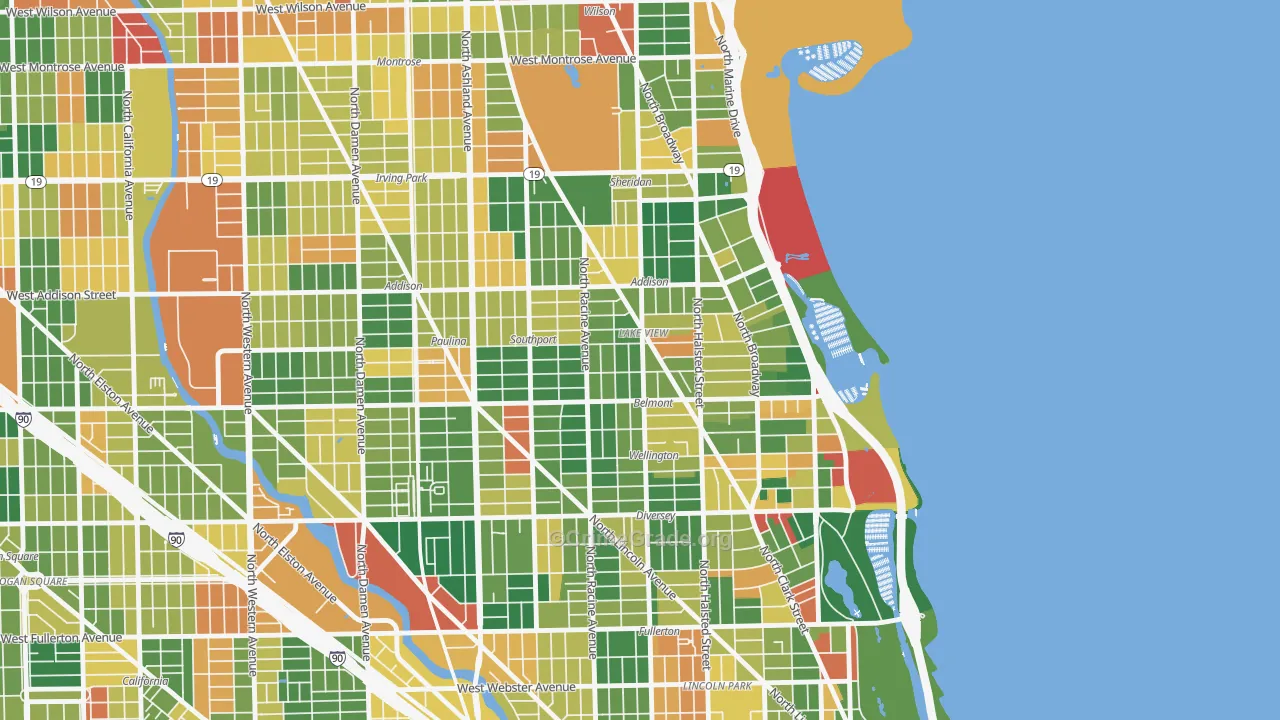 Lake View, Chicago, IL Map of Arson Rates