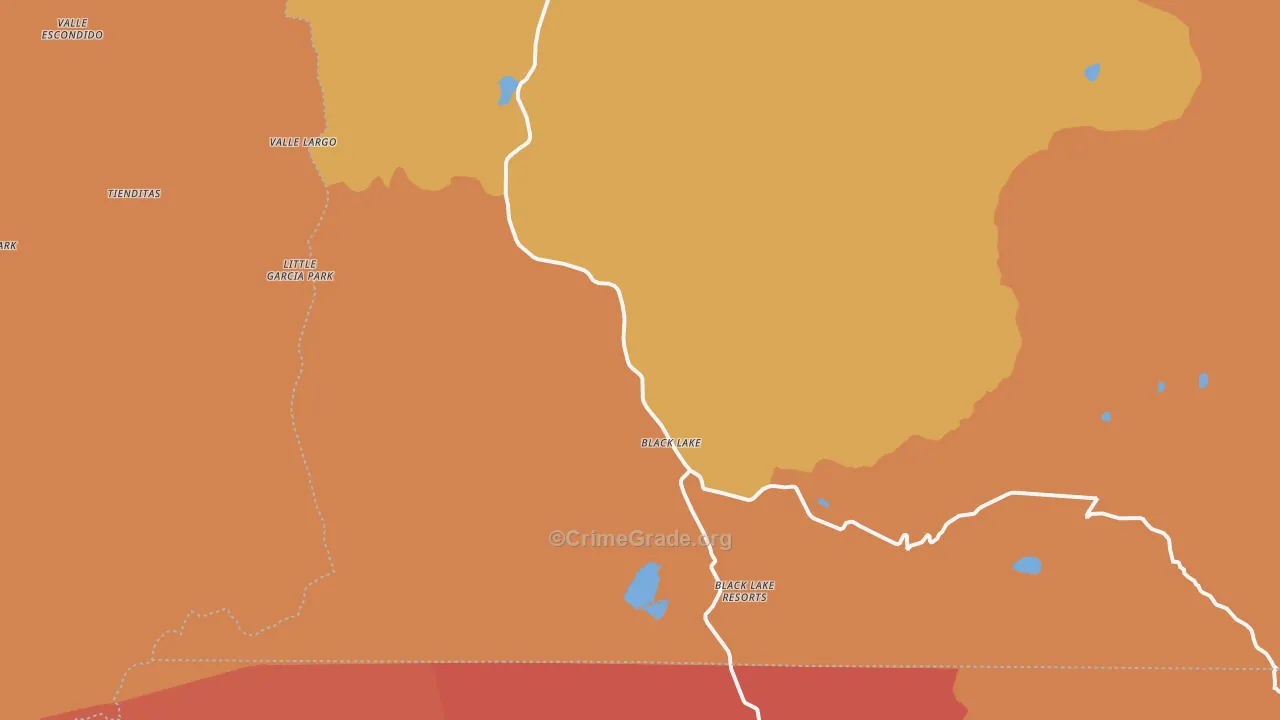 Lake View Pines, NM Map of Arson Rates