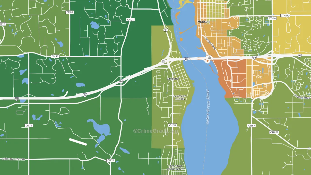Lakeland, MN Map of Arson Rates