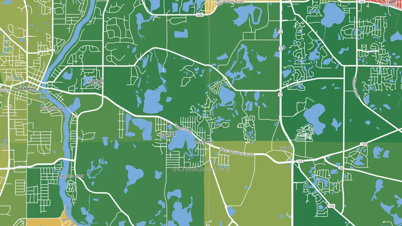 Lakemoor, IL Map of Arson Rates