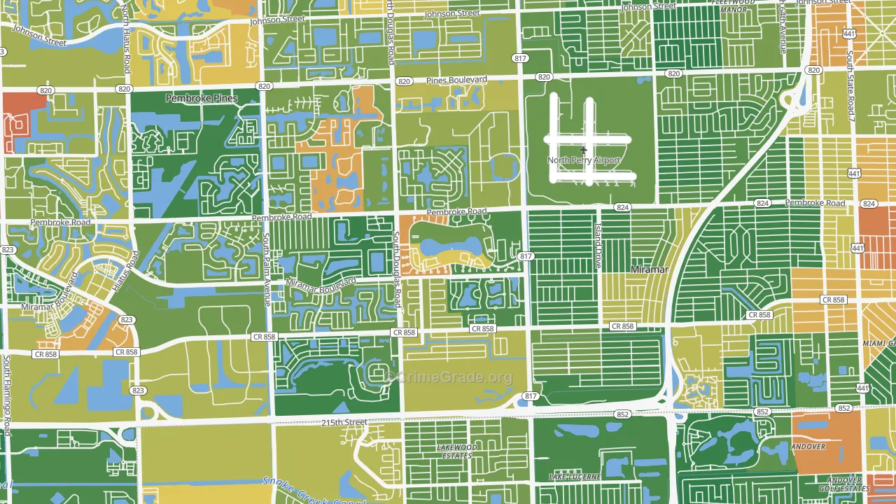 Lakeshore at University Park, Miramar, FL Map of Arson Rates