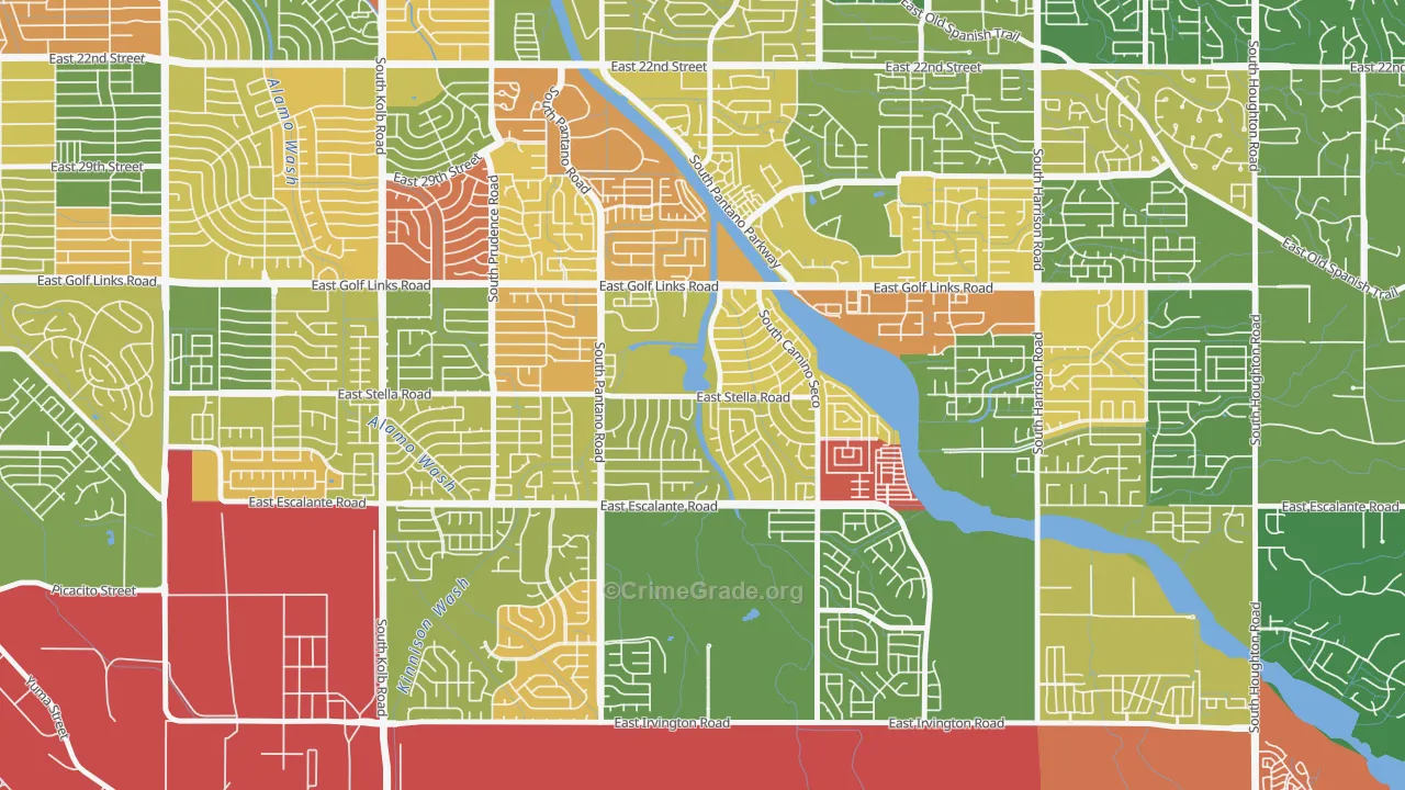 Lakeside Park, Tucson, AZ Map of Arson Rates