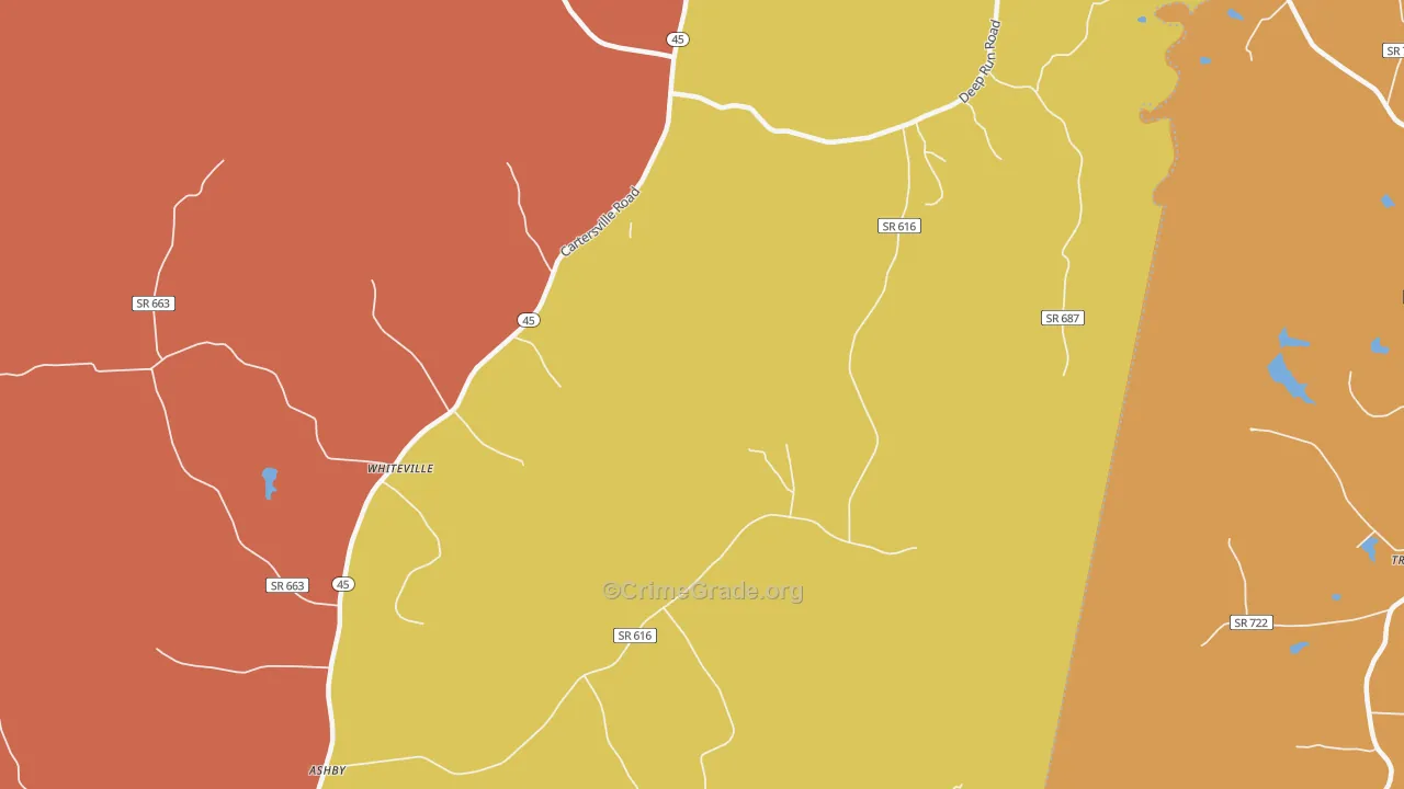 Lakeside Village, VA Map of Arson Rates