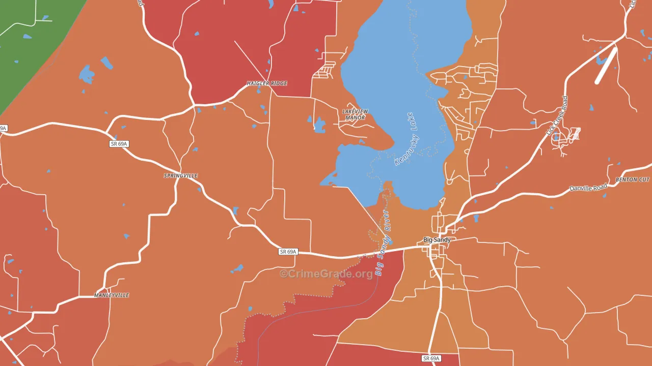 Lakeview Manor, TN Map of Arson Rates