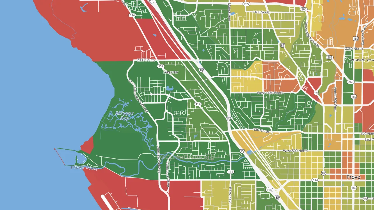 Lakeview North, Provo, UT Map of Arson Rates