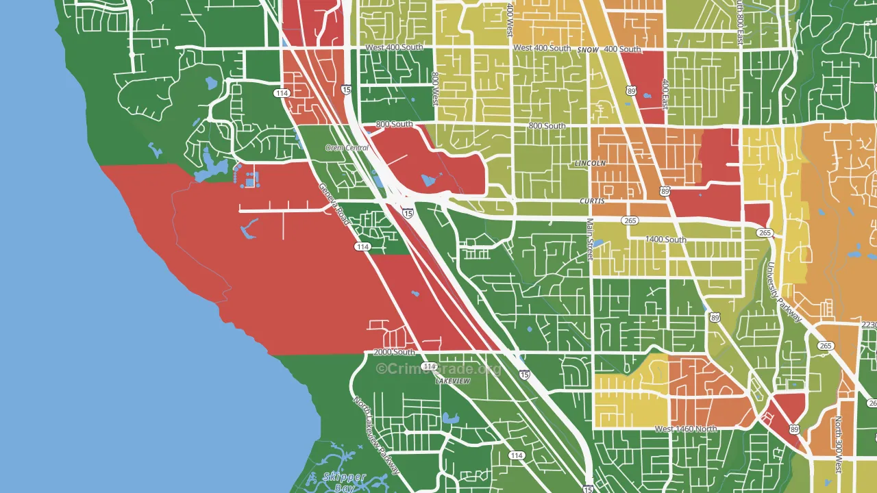 Lakeview, Orem, UT Map of Arson Rates