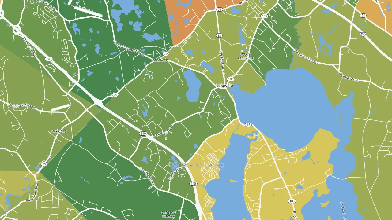 Lakeville, MA Map of Arson Rates