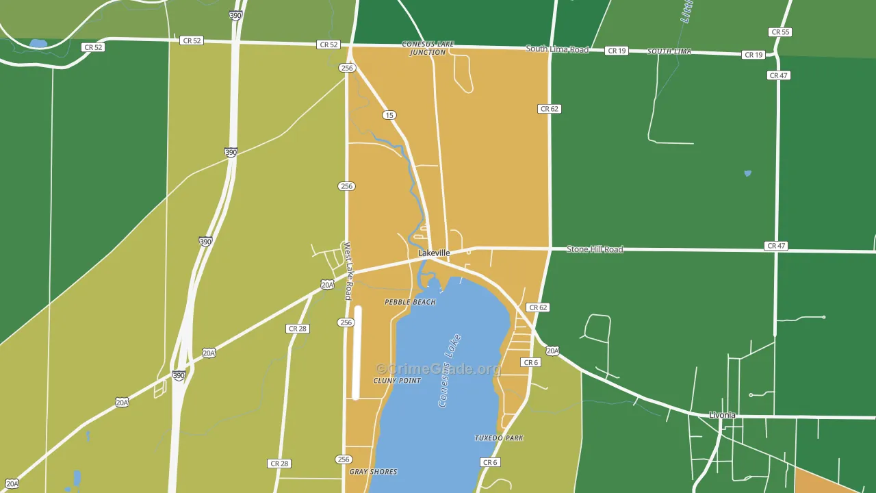 Lakeville, NY Map of Arson Rates