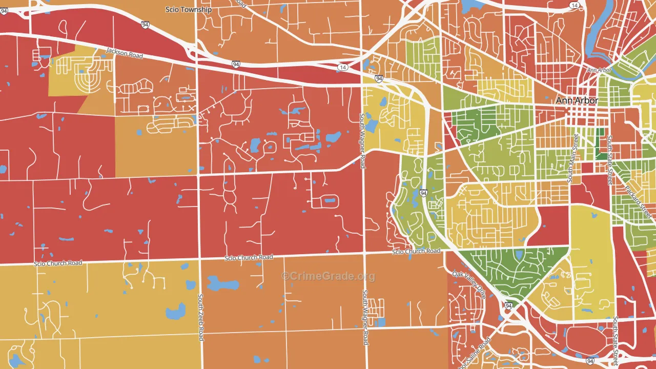 Lakewood, Ann Arbor, MI Map of Arson Rates
