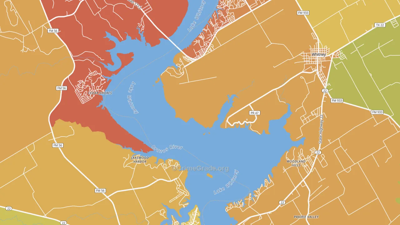 Lakewood Harbor, TX Map of Arson Rates