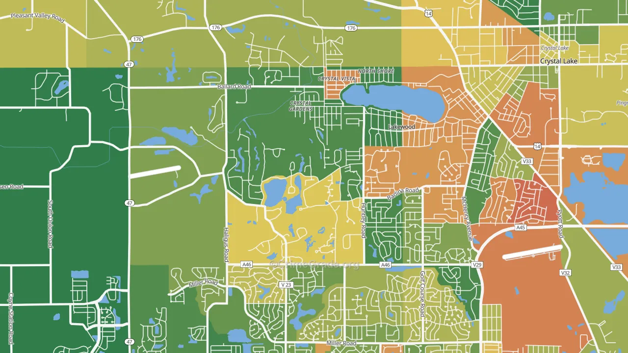 Lakewood, IL Map of Arson Rates