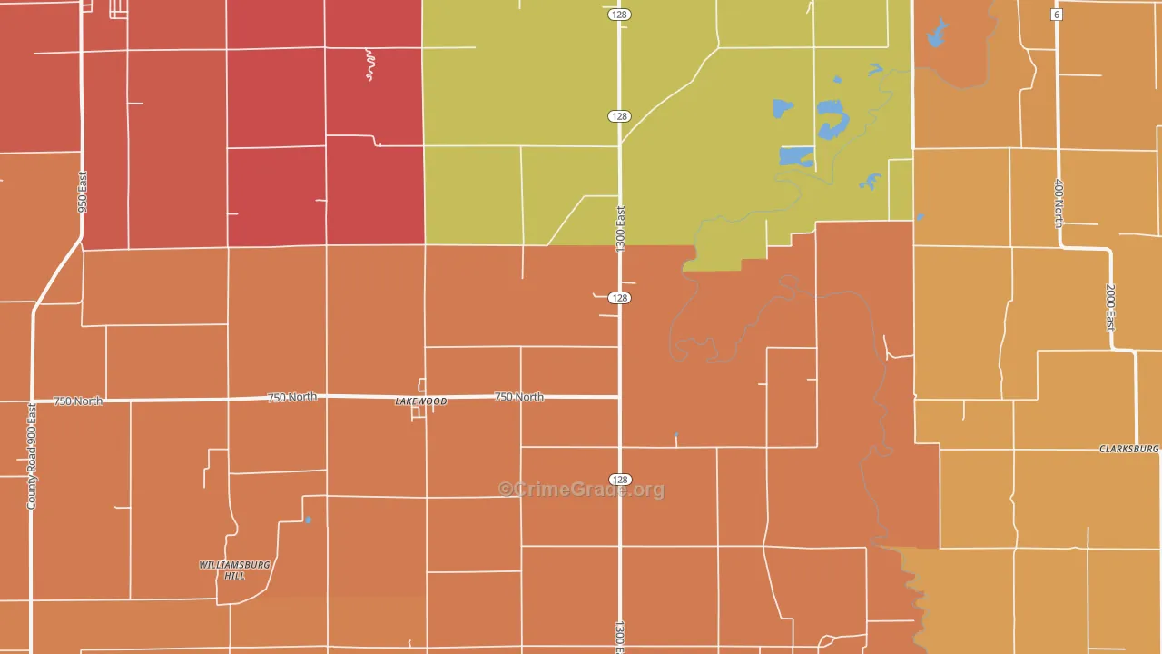 Lakewood Township, IL Map of Arson Rates