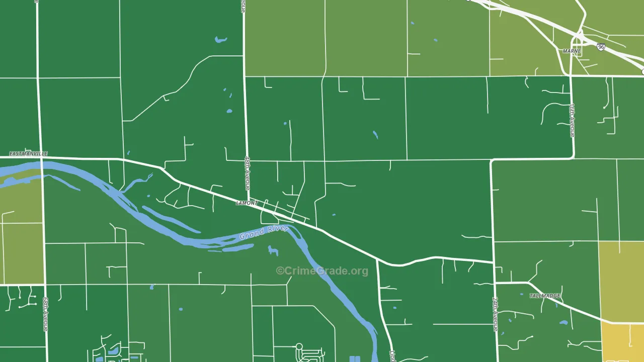 Lamont, MI Map of Arson Rates