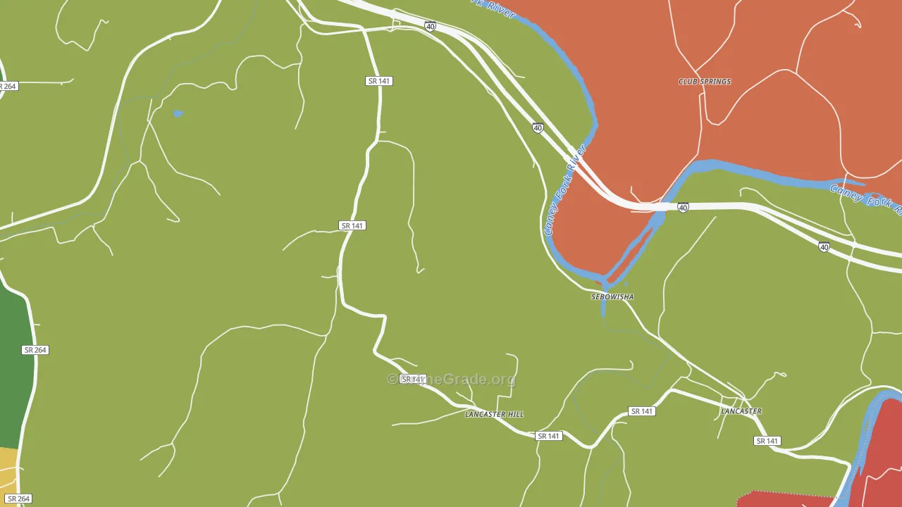Lancaster Hill, TN Map of Arson Rates