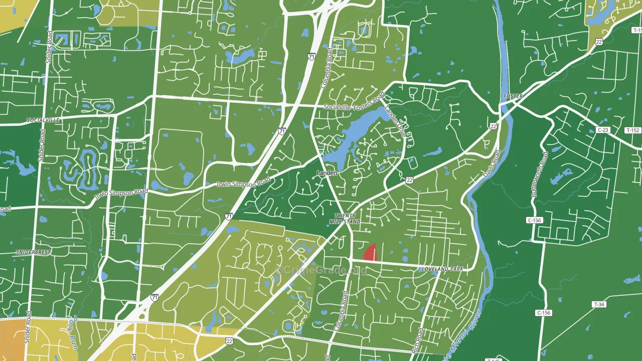 Landen, OH Map of Arson Rates
