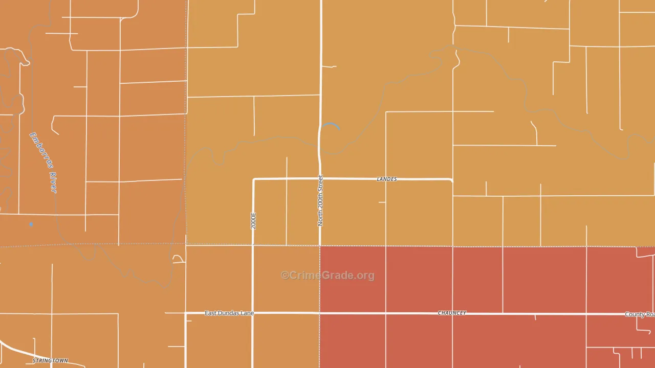 Landes, IL Map of Arson Rates
