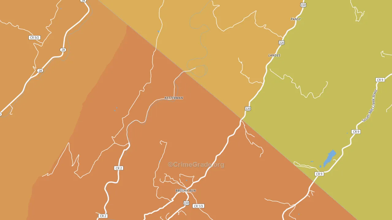 Landes, WV Map of Arson Rates
