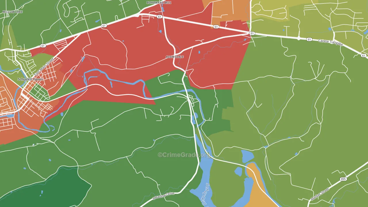 Landingville, PA Map of Arson Rates