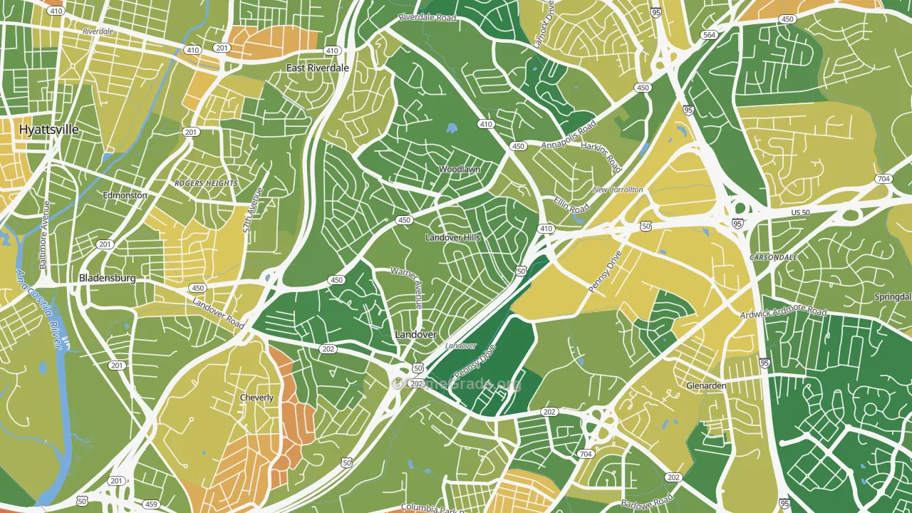 Landover Hills, MD Map of Arson Rates
