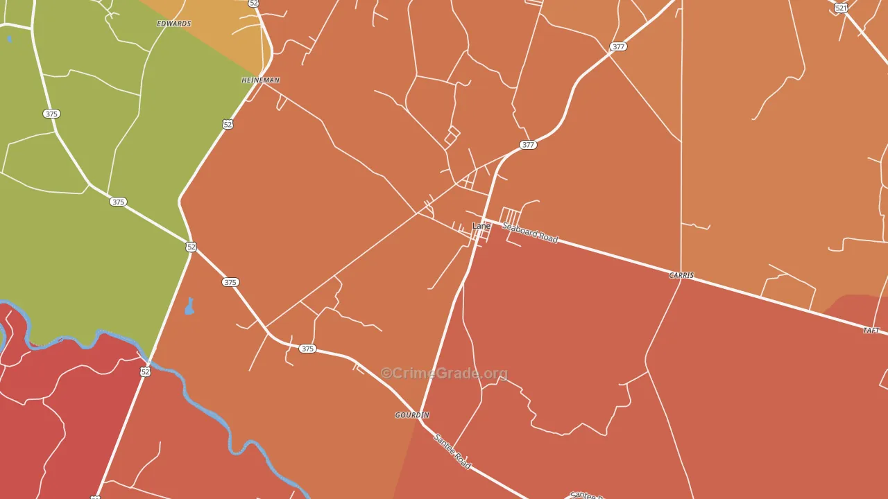 Lane, SC Map of Arson Rates