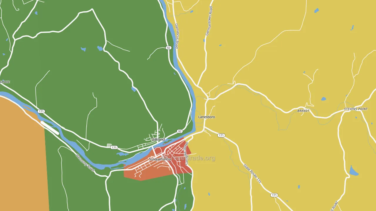 Lanesboro, PA Map of Arson Rates
