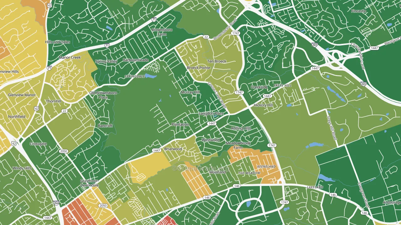 Langdon Place, KY Map of Arson Rates