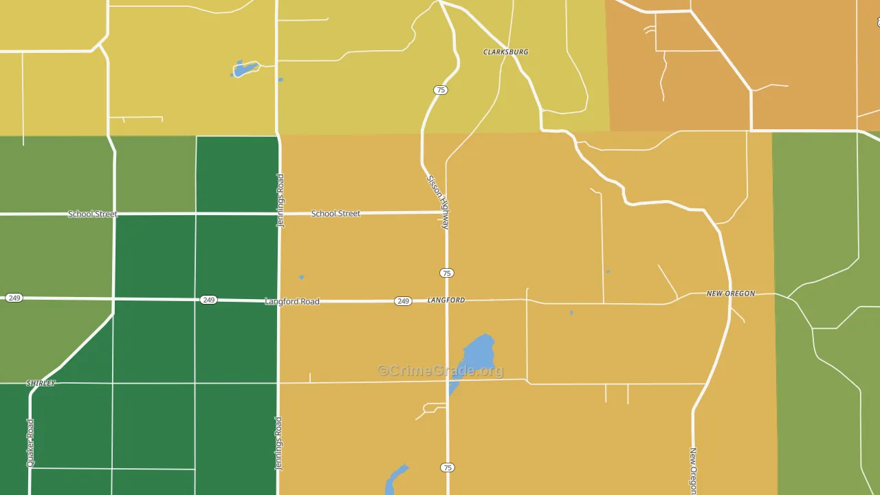 Langford, NY Map of Arson Rates