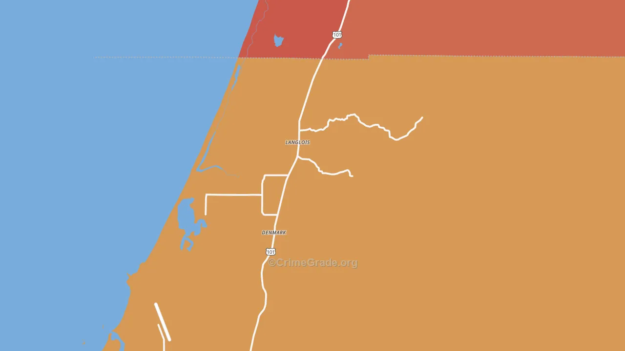Langlois, OR Map of Arson Rates
