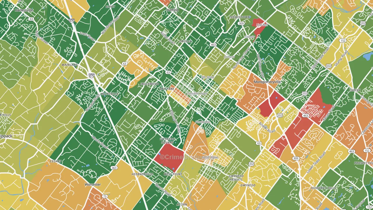Lansdale, PA Map of Arson Rates