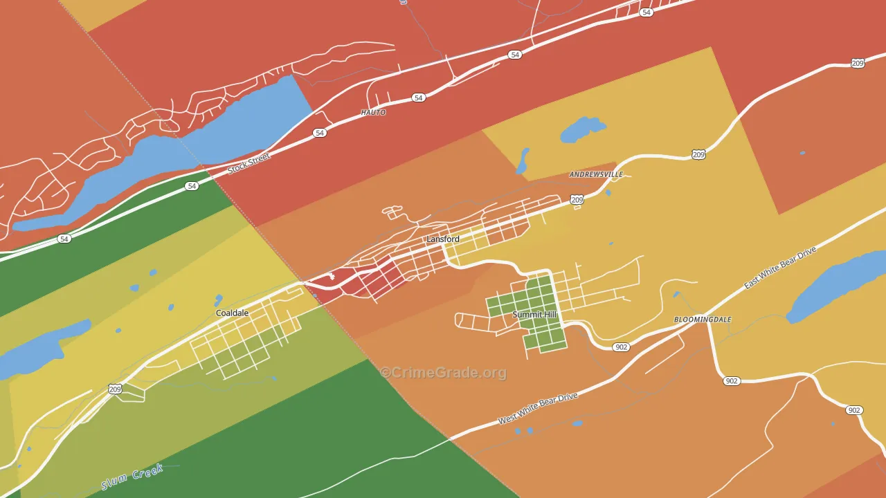 Lansford, PA Map of Arson Rates