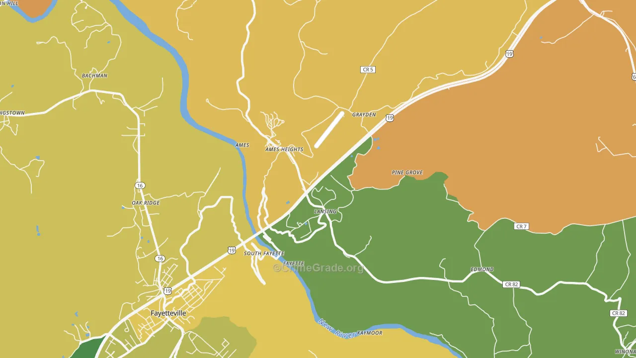 Lansing, WV Map of Arson Rates