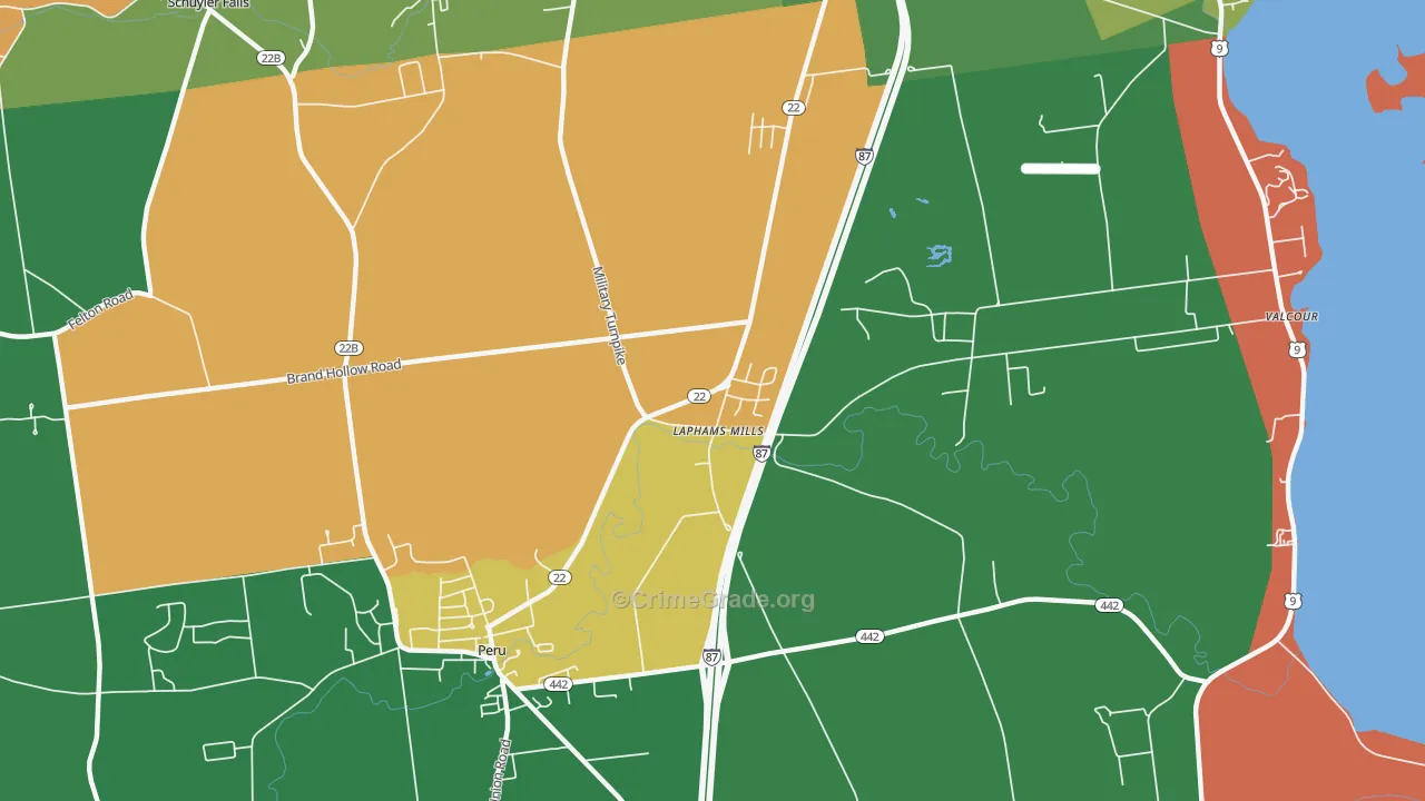 Laphams Mills, NY Map of Arson Rates