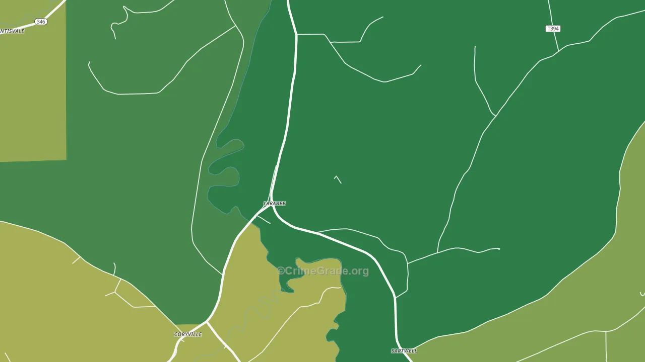 Larabee, PA Map of Arson Rates