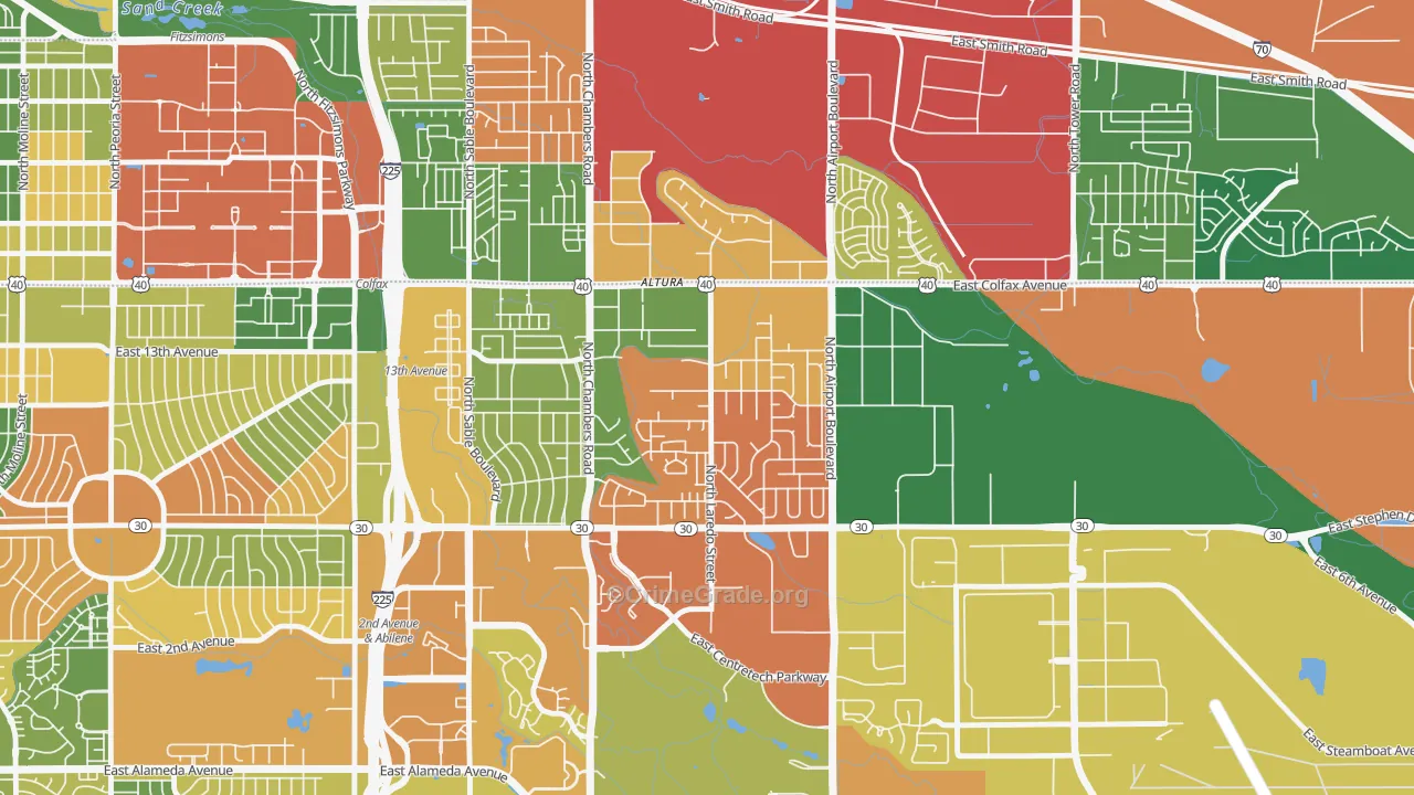 Laredo Highline, Aurora, CO Map of Arson Rates
