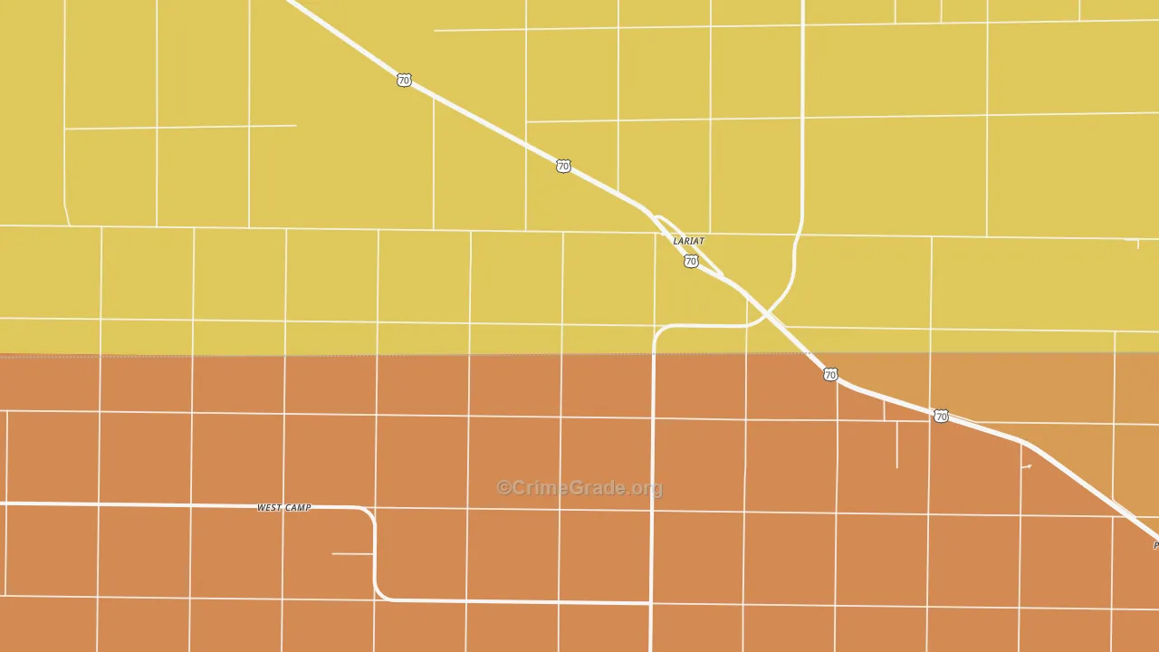 Lariat, TX Map of Arson Rates