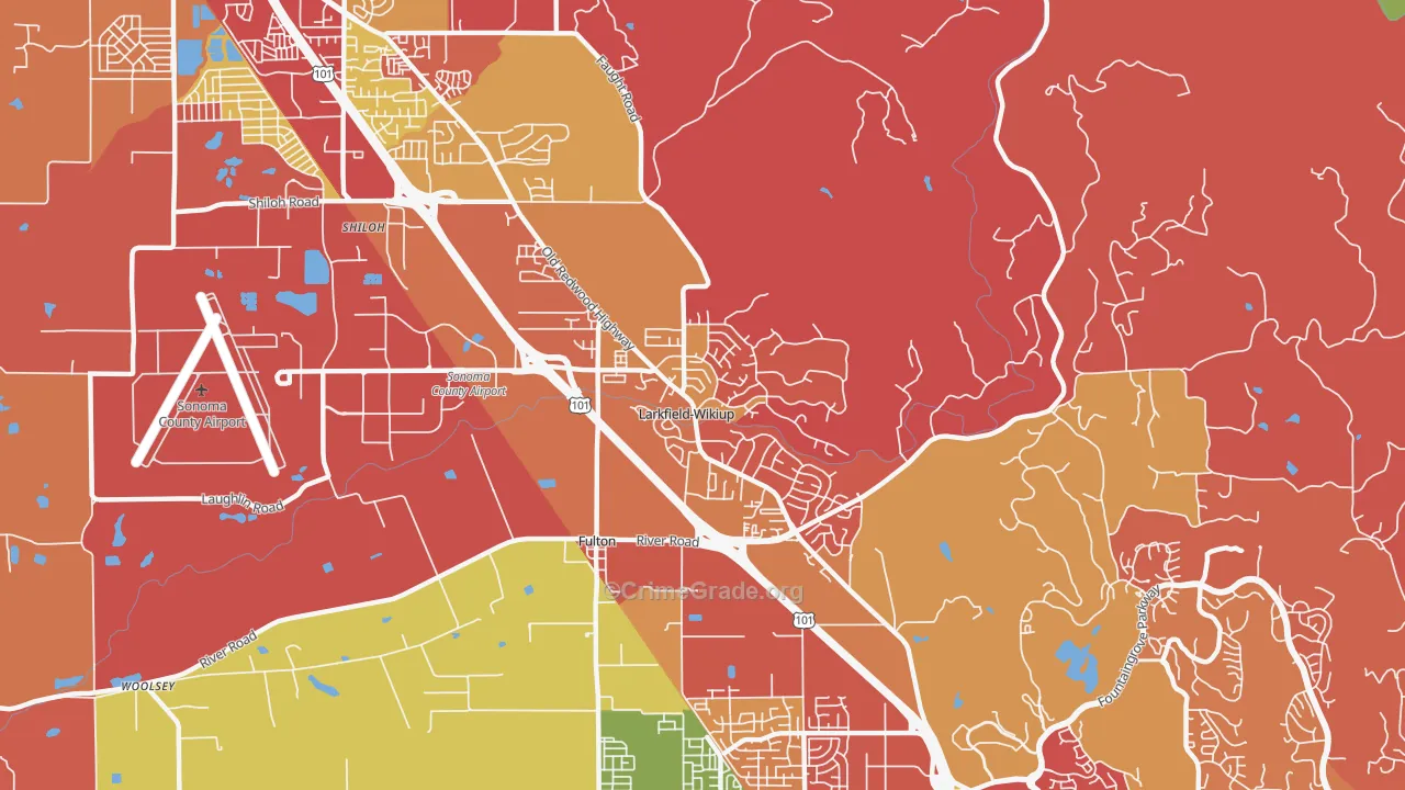 Larkfield-Wikiup, Santa Rosa, CA Map of Arson Rates