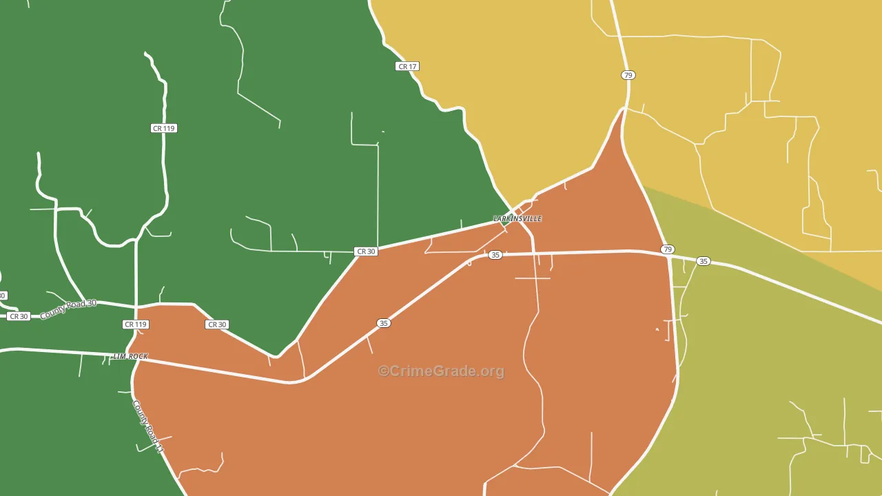 Larkinsville, AL Map of Arson Rates