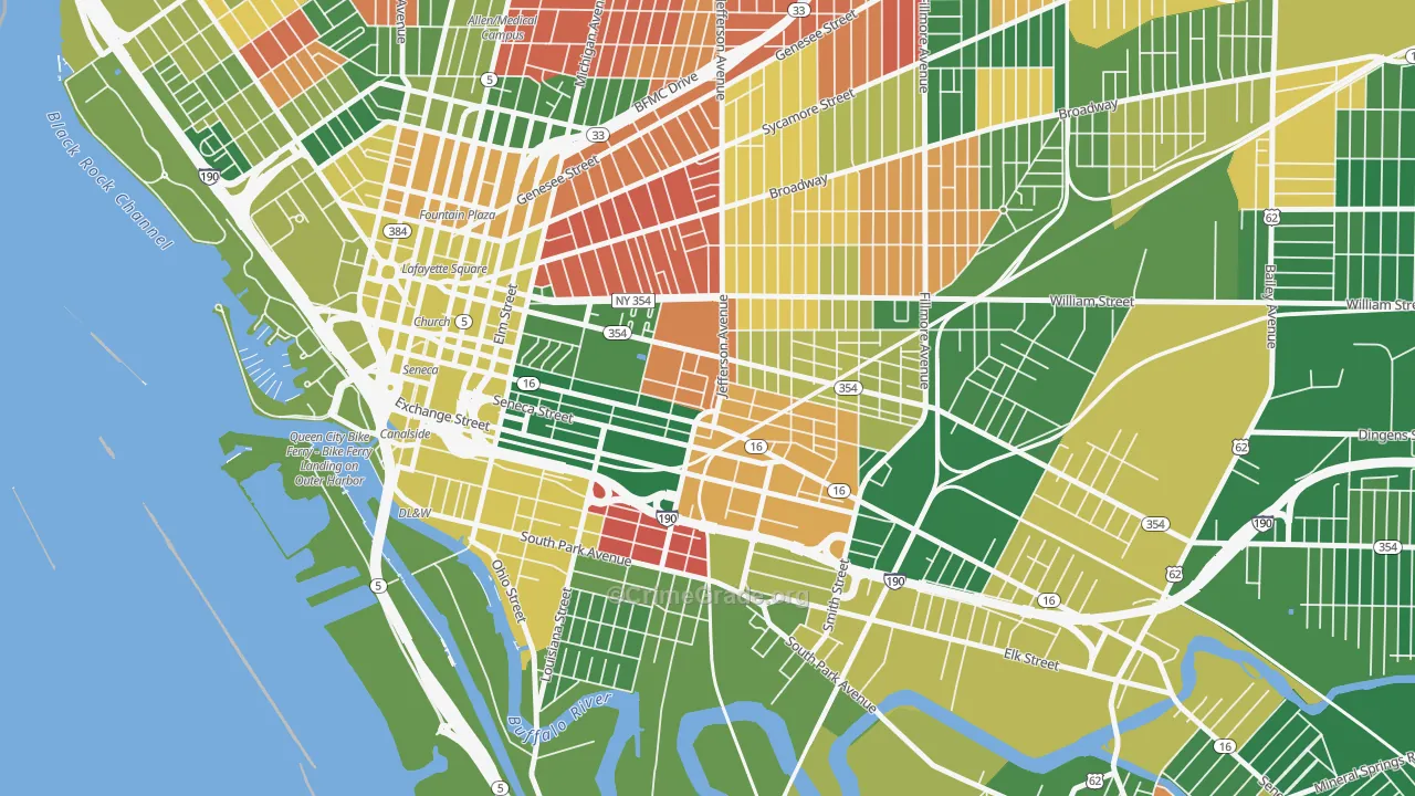 Larkinville, Buffalo, NY Map of Arson Rates