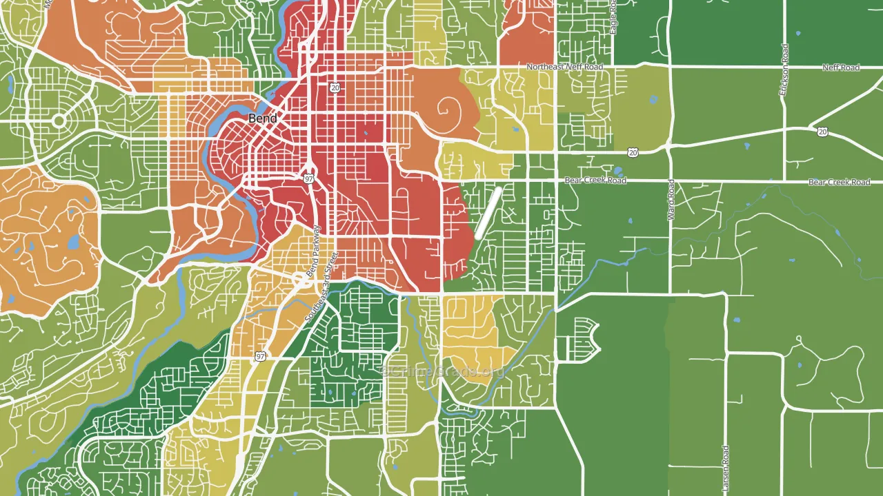 Larkspur, Bend, OR Map of Arson Rates