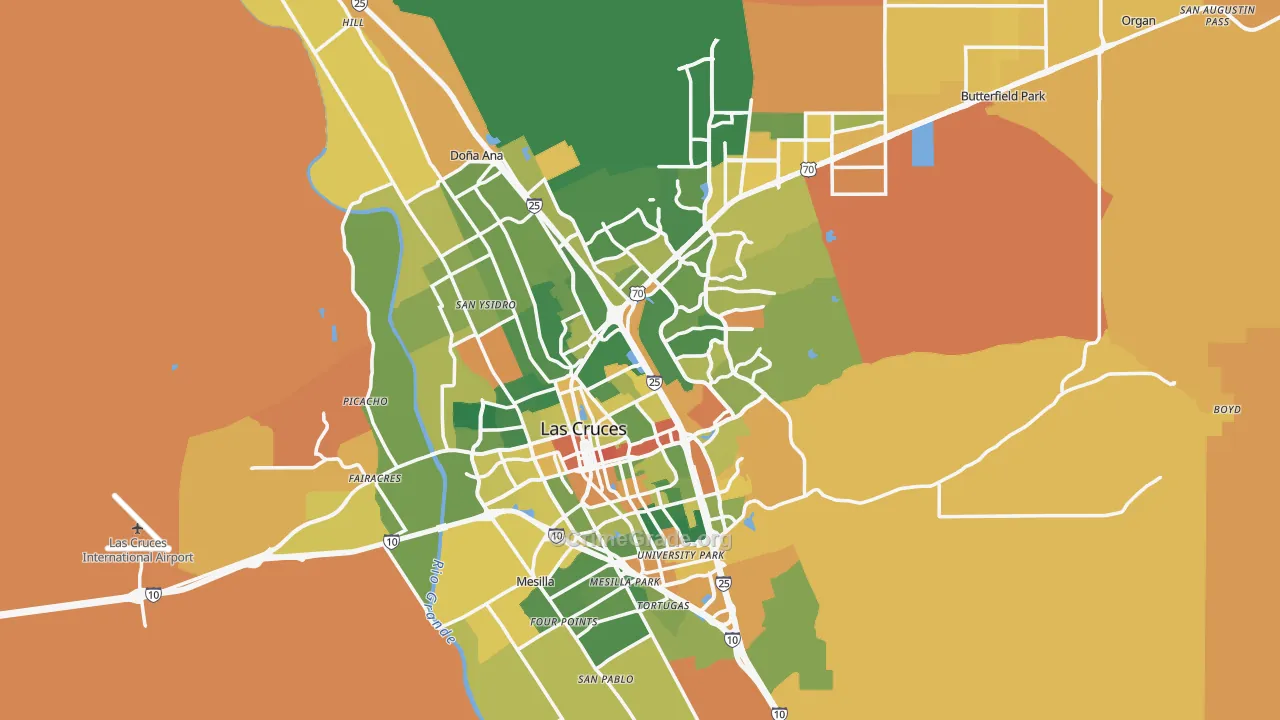 Las Cruces, NM Map of Arson Rates