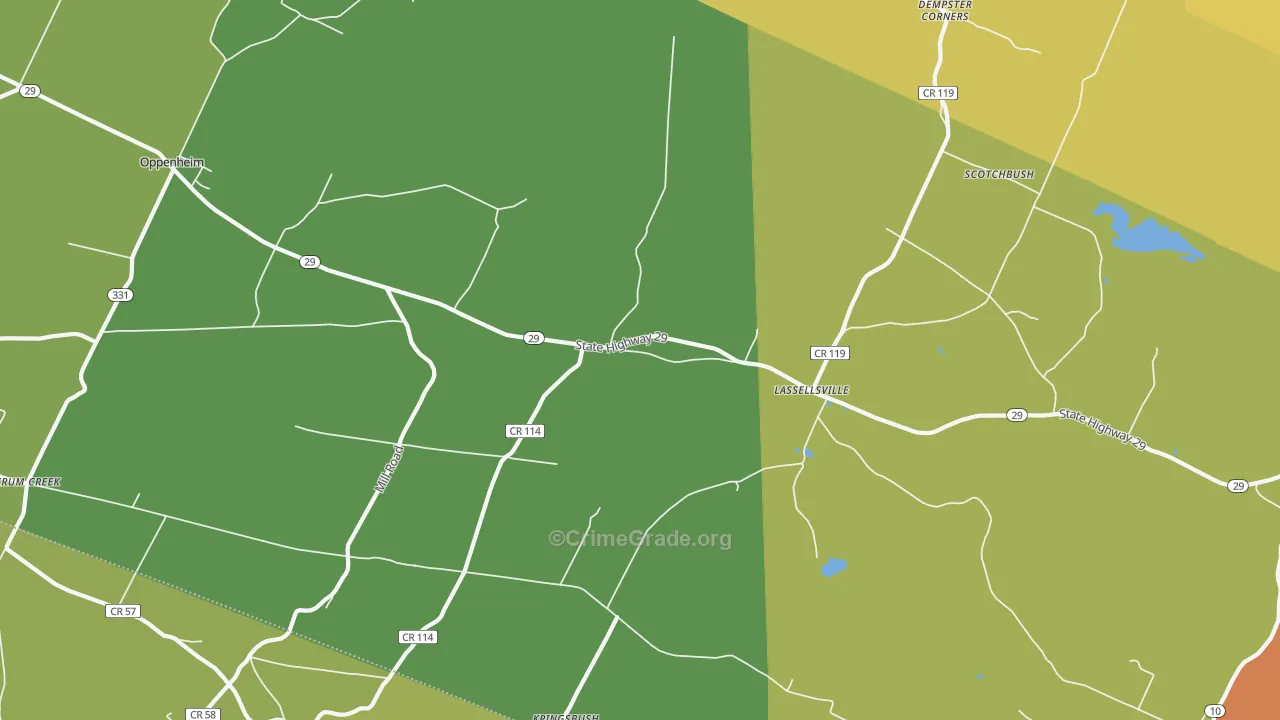 Lassellsville, NY Map of Arson Rates