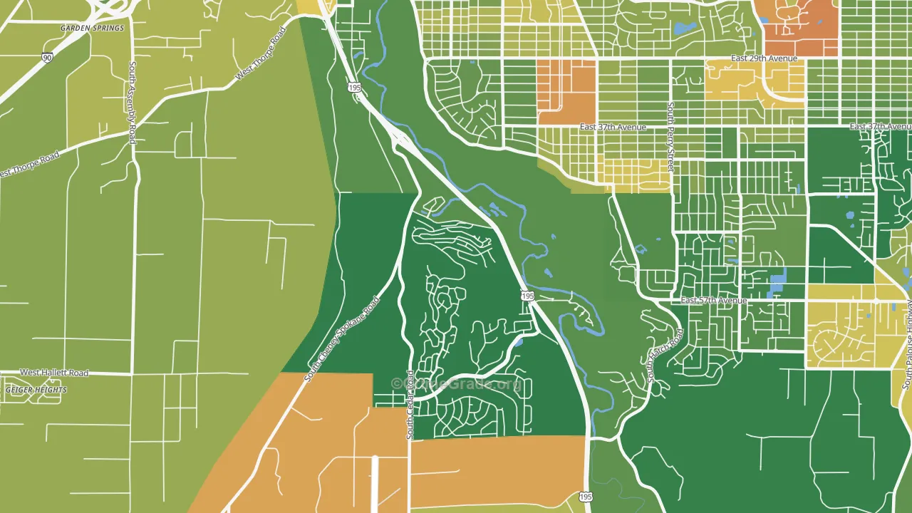 Latah Valley, Spokane, WA Map of Arson Rates