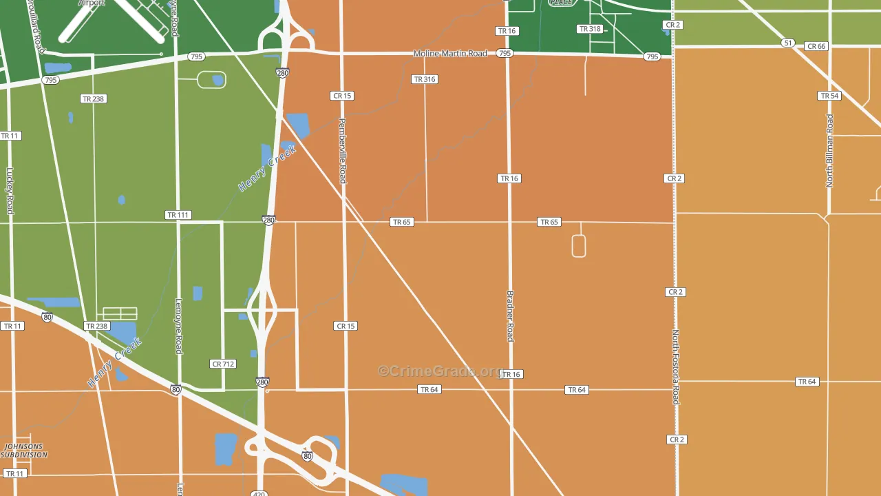 Latcha, OH Map of Arson Rates