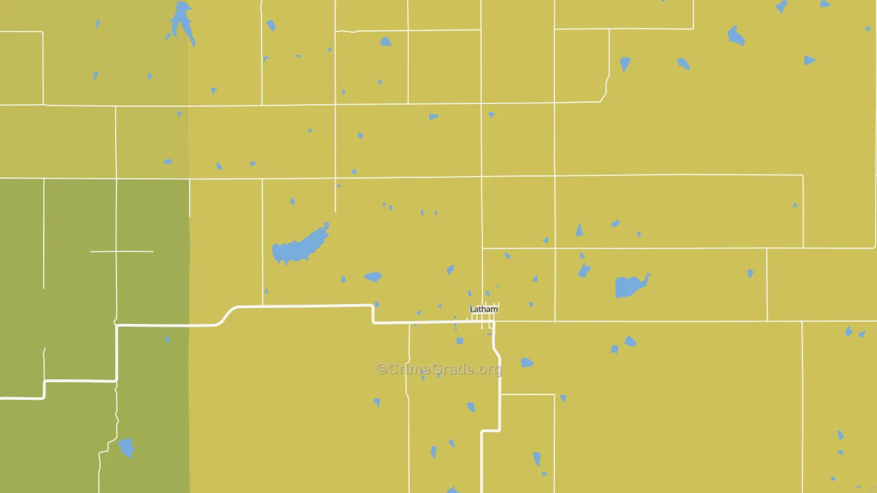 Latham, KS Map of Arson Rates