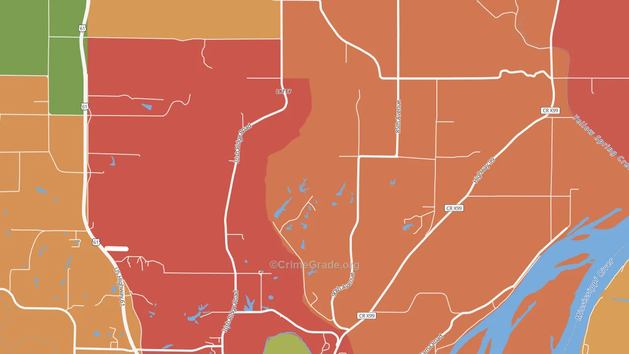 Latty, IA Map of Arson Rates