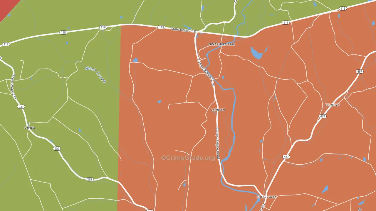 Laubachs, PA Map of Arson Rates