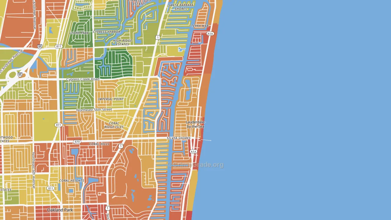 Lauderdale-by-the-Sea, FL Map of Arson Rates