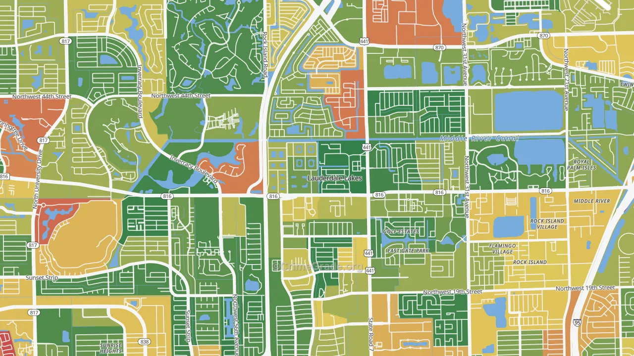 Lauderdale Lakes West Gate, Lauderdale Lakes, FL Map of Arson Rates